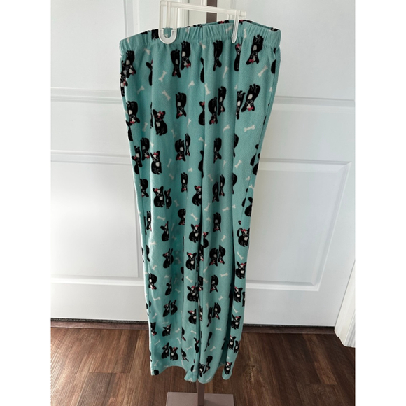 RAMPAGE Blue & Black Dog Print Fleece Pajama Set XL - Picture 4 of 8